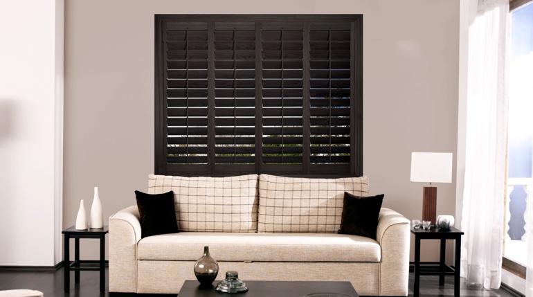 Orlando sitting room with plantation shutters.